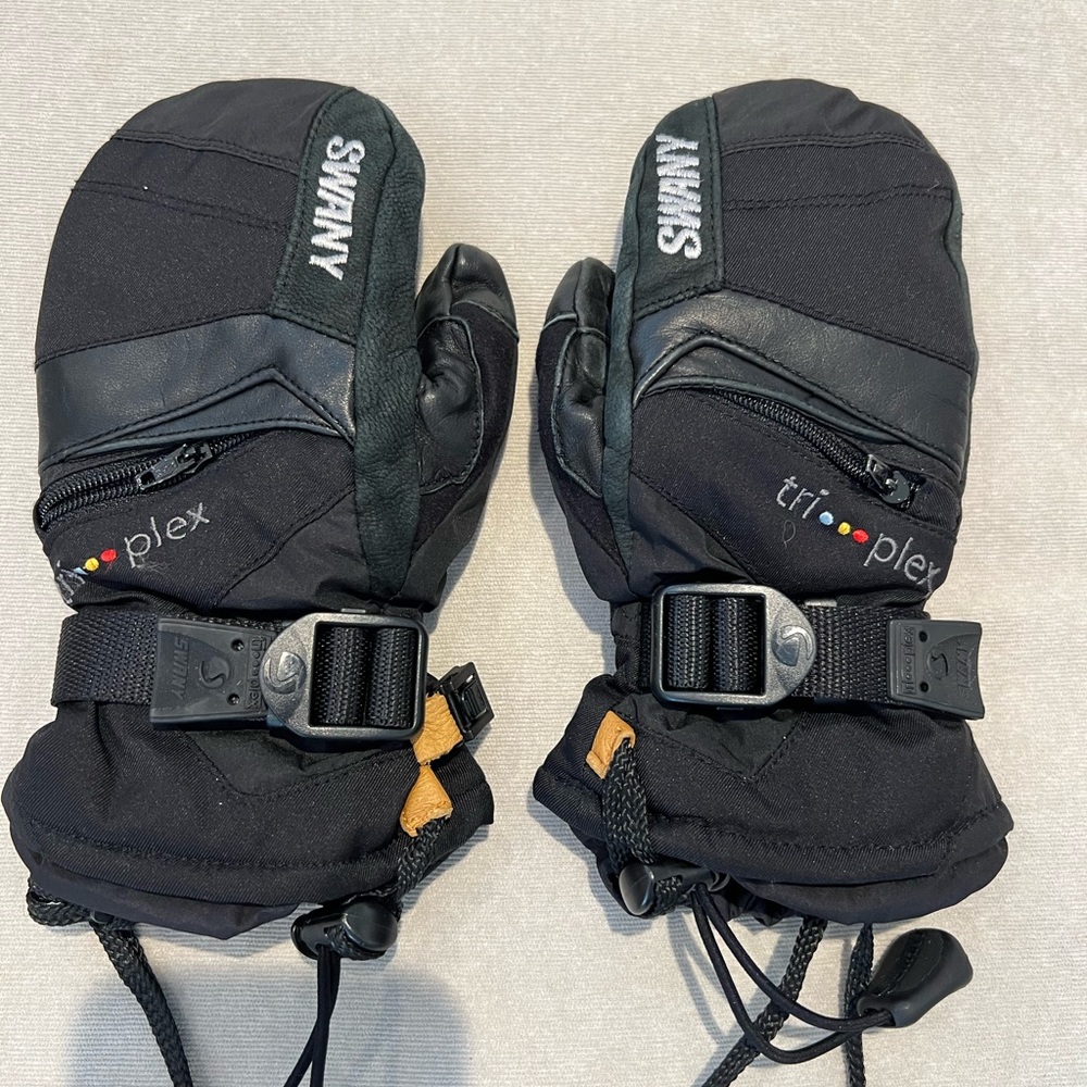 Kids Swany leather ski gloves